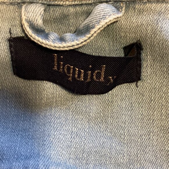 Liquid X Women's Youth Denim Jean Sleeveless Vest Size S/P Layering Hippie Y2K - Picture 7 of 8